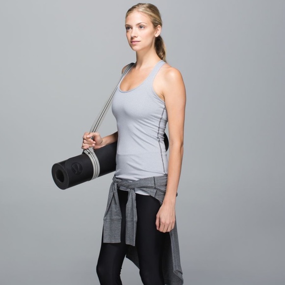 lululemon athletica Tops - Lululemon | Cool Racerback Heathered Slate/White